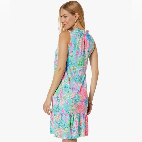 Lilly Pulitzer Malone Sleeveless Swing Fit Dress Celestial Blue & Pink C… - Picture 2 of 10